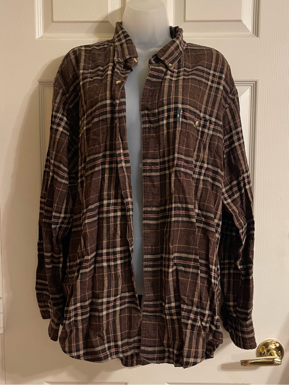 G.H. Bass & Co. Brown Plaid Button-Front Shirt Jacket